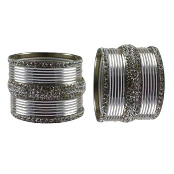 White Stone Brass Bangle 2
