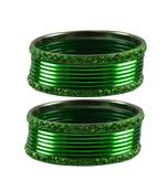 Green Stone Brass Bangle