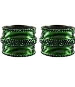 Dark Green  Stone Brass Bangle