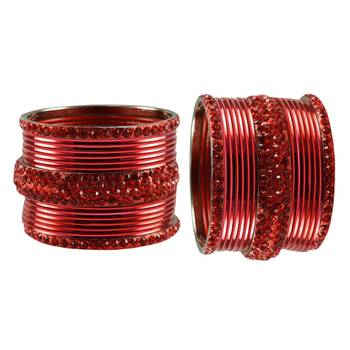 Red Stone Brass Bangle 2