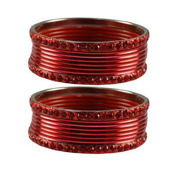 Red Stone Brass Bangle 1