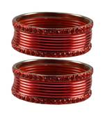 Red Stone Brass Bangle