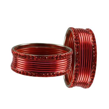 Red Stone Brass Bangle 2