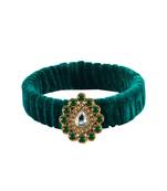 Green Stone Brass Bangle