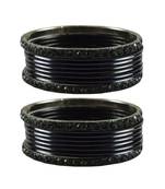 Black Stone Brass Bangle