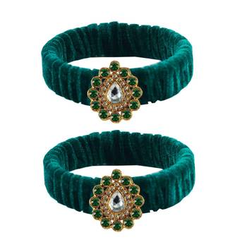 Green Stone Brass Bangle 1