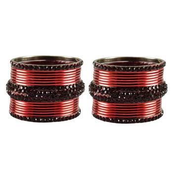 Maroon Stone Brass Bangle 1
