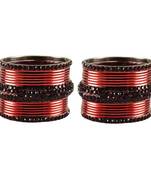 Maroon Stone Brass Bangle