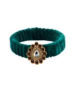 Green Stone Brass Bangle