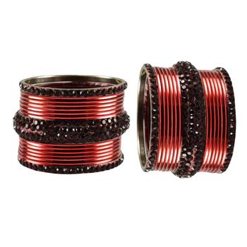 Maroon Stone Brass Bangle 2