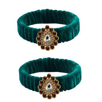 Green Stone Brass Bangle 1