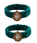 Green Stone Brass Bangle