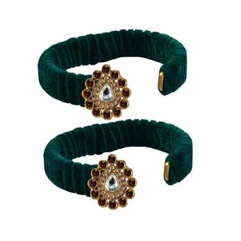 Green Stone Brass Bangle 2