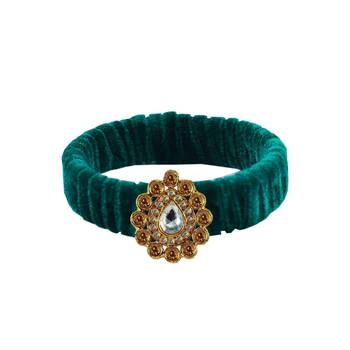 Green Stone Brass Bangle 1
