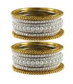 White Moti Brass Bangle