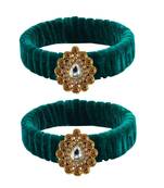 Green Stone Brass Bangle