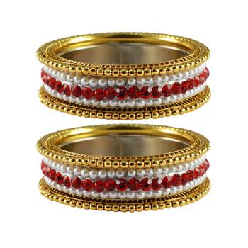 White Stone Brass Bangle 1