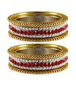 White Stone Brass Bangle