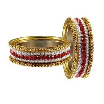 White Stone Brass Bangle 2