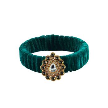 Green Stone Brass Bangle 1