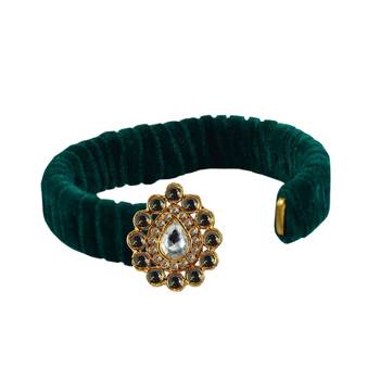 Green Stone Brass Bangle 2