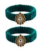 Green Stone Brass Bangle