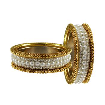 White Stone Brass Bangle 2