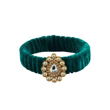 Green Stone Brass Bangle 1