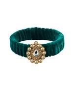 Green Stone Brass Bangle