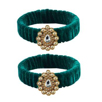 Green Stone Brass Bangle 1