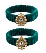 Green Stone Brass Bangle