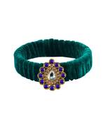 Green Stone Brass Bangle