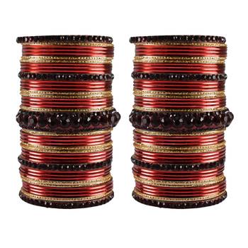Multi Stone Brass Bangle 1