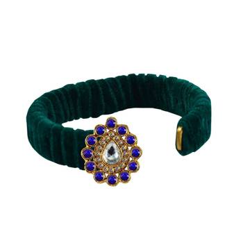 Green Stone Brass Bangle 2