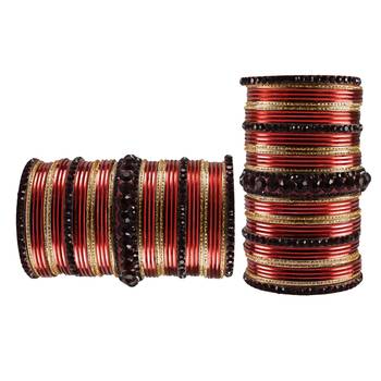 Multi Stone Brass Bangle 2