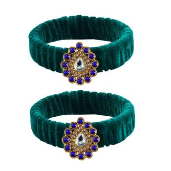 Green Stone Brass Bangle 1