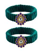 Green Stone Brass Bangle