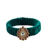 Green Stone Brass Bangle