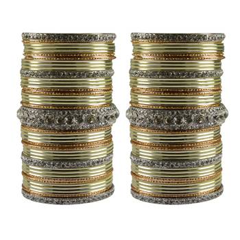 Multi Stone Brass Bangle 1