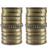 Multi Stone Brass Bangle