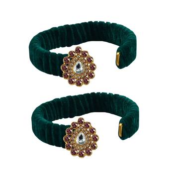 Green Stone Brass Bangle 2