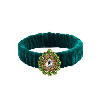 Green Stone Brass Bangle 1