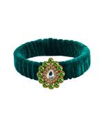 Green Stone Brass Bangle