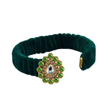 Green Stone Brass Bangle 2