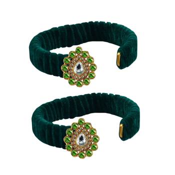 Green Stone Brass Bangle 2