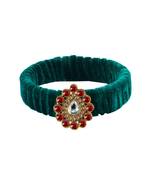 Green Stone Brass Bangle