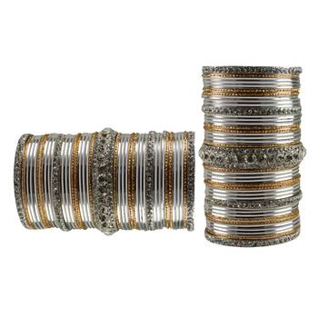 Multi Stone Brass Bangle 2