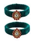 Green Stone Brass Bangle