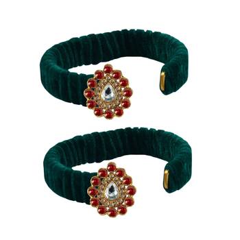 Green Stone Brass Bangle 2