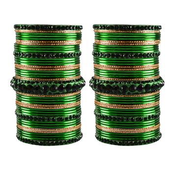 Multi Stone Brass Bangle 1